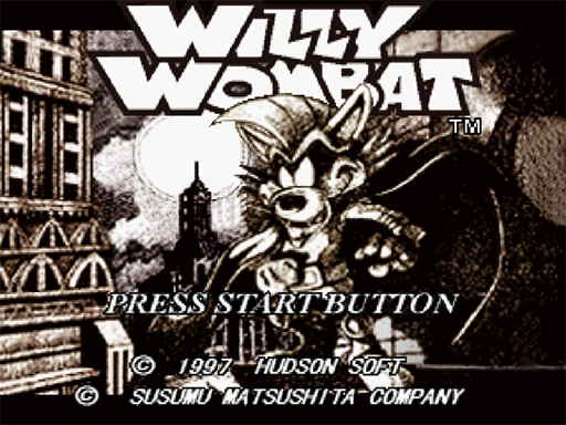 Willy Wombat title screen for Sega Saturn